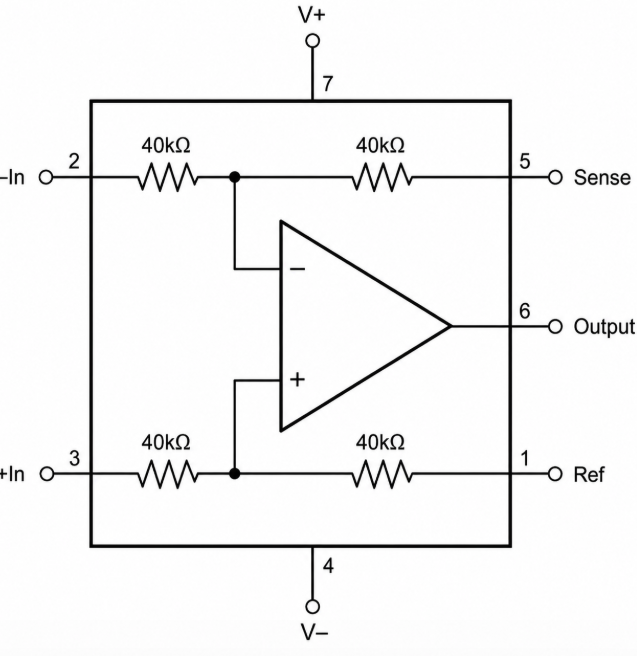 INA132 Differential Amplifier for Accurate Current Sensing