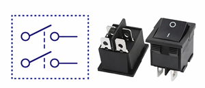DPST Symbol and DPST Rocker Switch