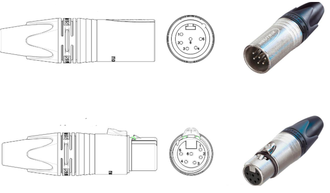 6-Pin XLR Connectors Pin Diagram